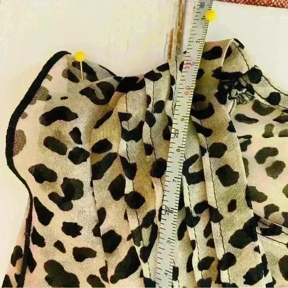 Cabi #3612 "Flutter Blouse" Cheetah Print Two-Pie… - image 7